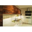 Modular Kitchen Cabinet with Ebony wood grain high gloss finished wall cabinet