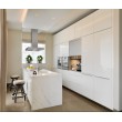 Aluminum Frame Glass Door Kitchen Cabinet with high gloss base cabinet