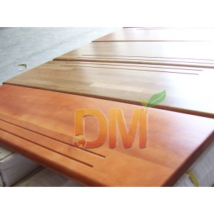Bullnose edges Maple wood stair treads honey color