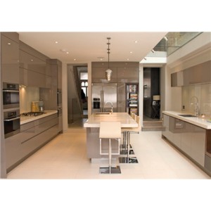 New design grey color kitchen cabinet free handle