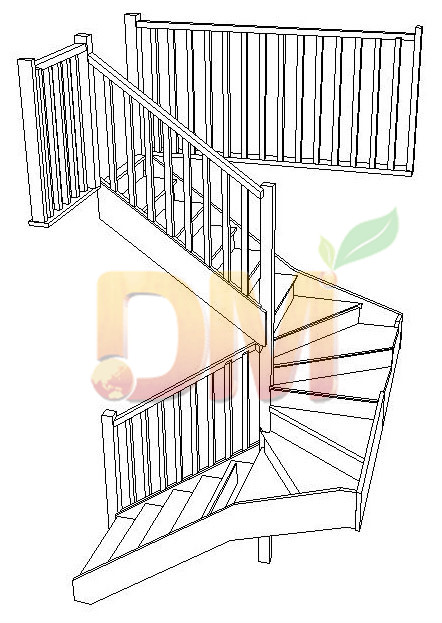 L shaped wood staircases from China Decor Wood